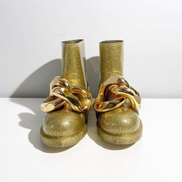 New JW Anderson Chain Glitter Gold Ankle Boots size 36 - Picture 2 of 7